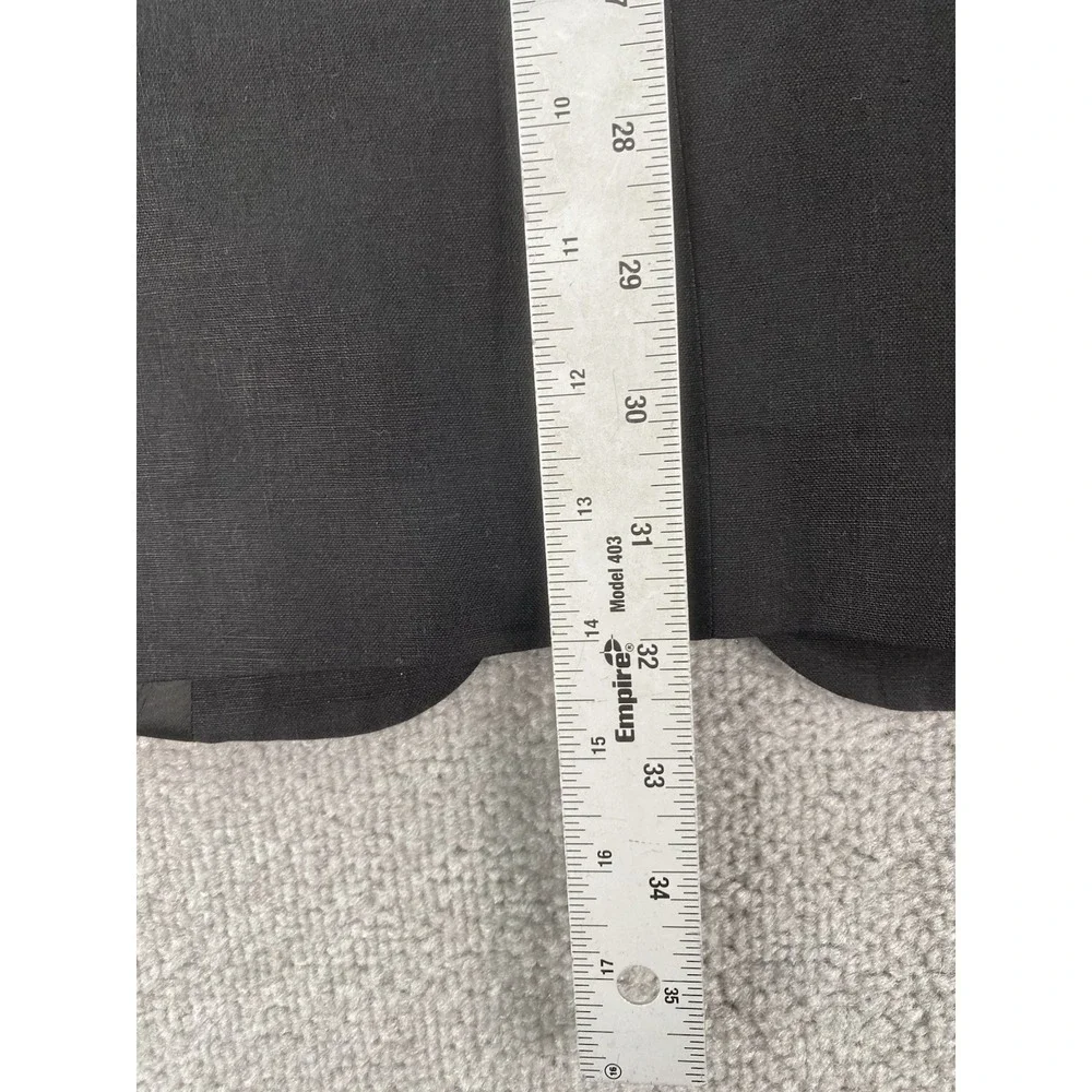 Faconnable Suit Jacket 46 R Black Solid Linen Designer Premium Luxury Italy